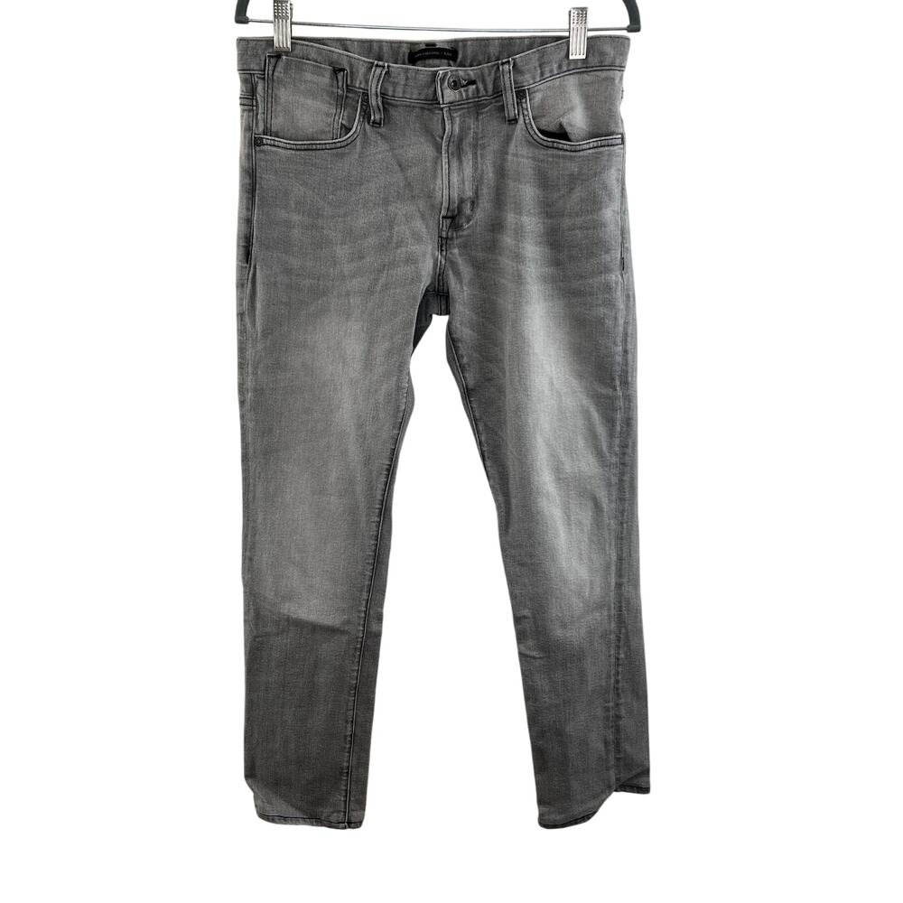 JOHN VARVATOS Men's Light Gray J306 Slim Straight Five Pocket Zip Fly Jeans 32